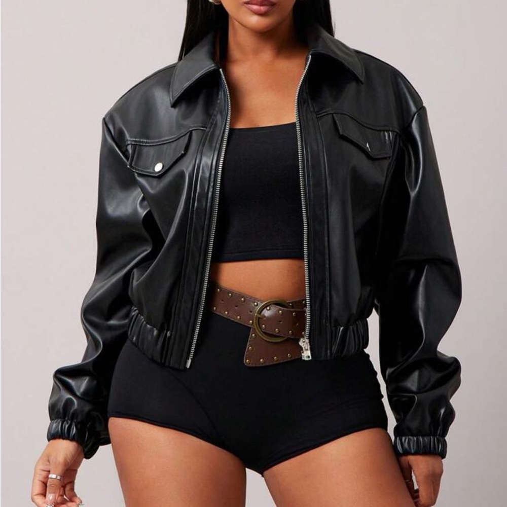 SHEIN leather jacket size large